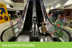 Stickers on Escalator